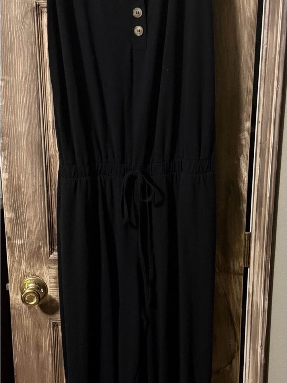 Black Drawstring Waist Women's Dress - Classic Everyday Style